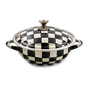 Mackenzie Childs Courtly Check Enamel Casserbole